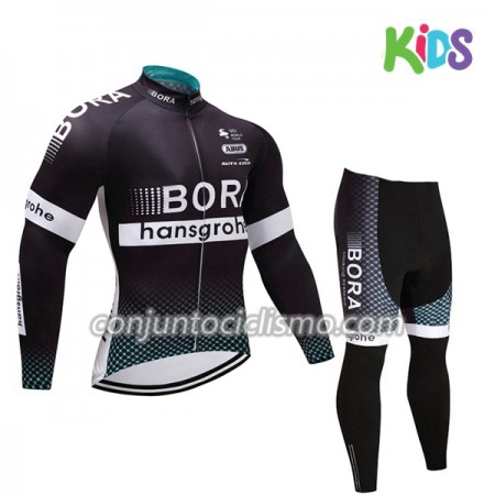 Conjunto Maillot + culotte largo ciclismo 2017 Bora-Hansgrohe Niños N001